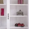Casa Padrino Landhausstil Massivholz Schrank mit 4 Türen Weiß 64 x 39 x H. 210 cm - Regalschrank - Wohnzimmerschrank - Vitrinenschrank - Landhausstil Möbel