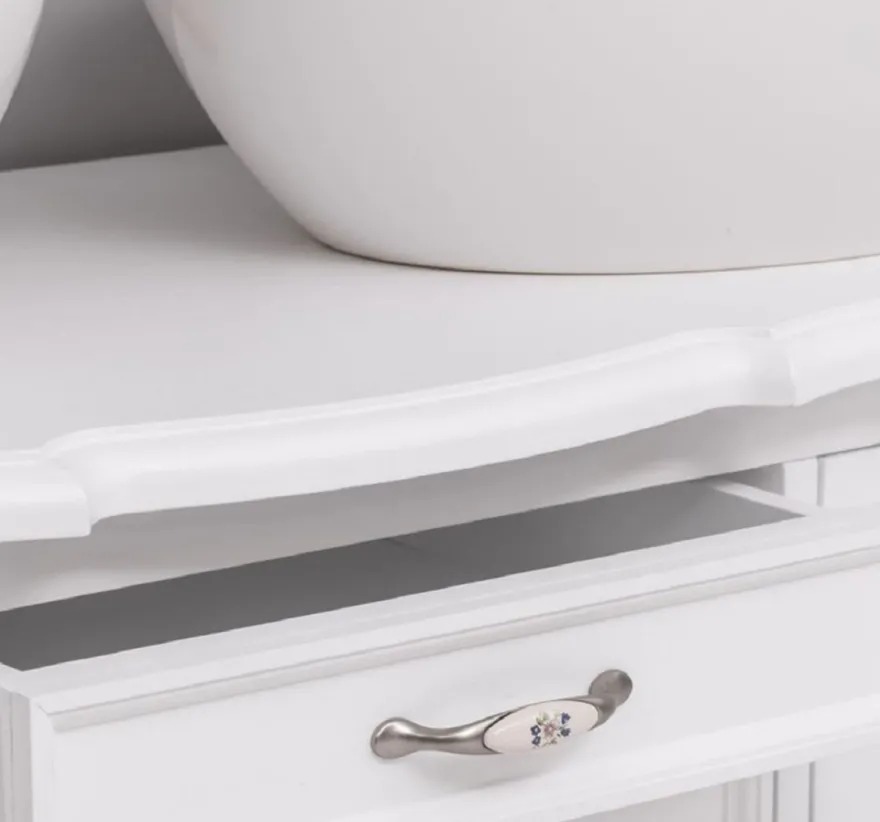 Casa Padrino Landhausstil Massivholz Doppel Waschtisch Weiß 150 cm - Landhausstil Badezimmer Möbel
