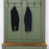 Casa Padrino Landhausstil Massivholz Garderobenschrank Grün / Braun 140 x 41 x H. 210 cm - Wand Garderobe - Flur Schrank - Flurmöbel - Garderobenmöbel - Landhausstil Möbel
