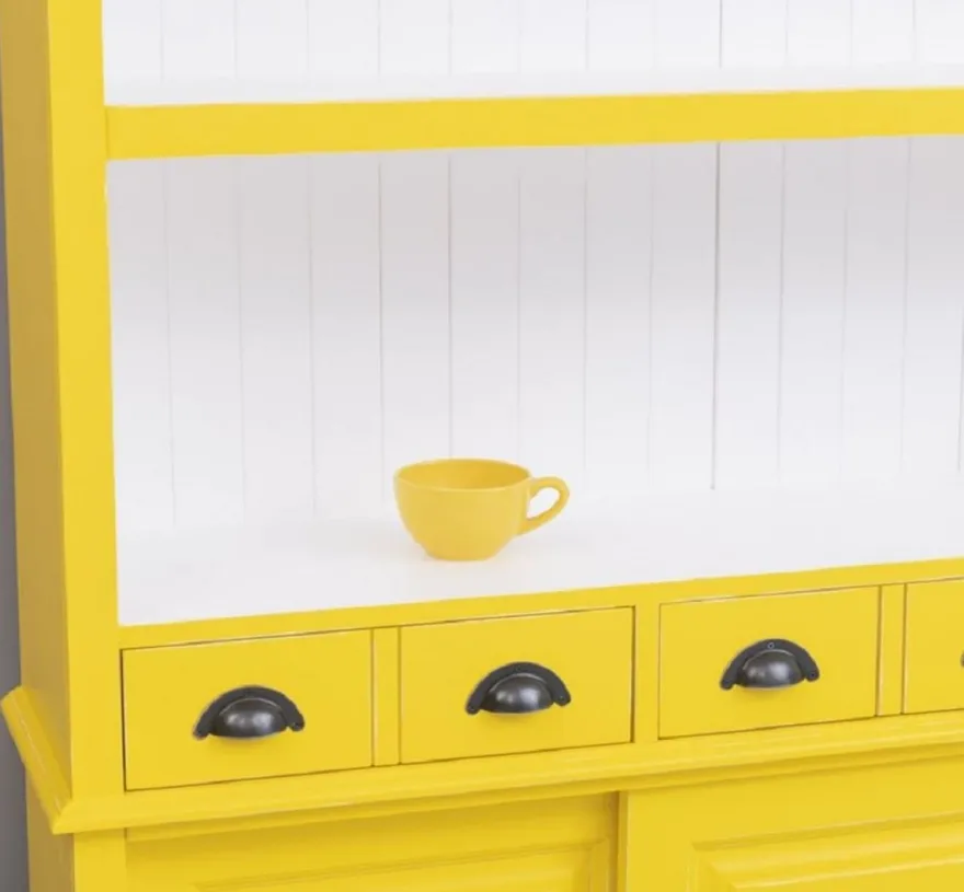 Casa Padrino Landhausstil Massivholz Barschrank Gelb / Weiß 151 x 36 x H. 210 cm - Massivholz Weinschrank im Landhausstil - Massivholz Bar Möbel - Landhausstil Bar Möbel