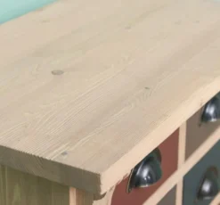 Casa Padrino Landhausstil Massivholz Kommode mit 8 Schubladen Naturfarben / Mehrfarbig 60 x 36 x H. 100 cm - Landhausstil Möbel