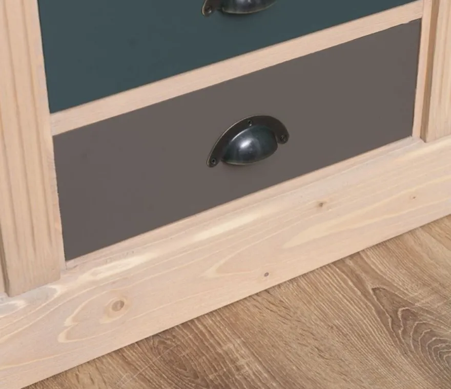 Casa Padrino Landhausstil Massivholz Kommode mit 8 Schubladen Naturfarben / Mehrfarbig 60 x 36 x H. 100 cm - Landhausstil Möbel