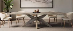 Casa Padrino Landhausstil Massivholz Esstisch Grau - Verschiedene Größen - Rechteckiger Eichenholz Küchentisch - Massivholz Esszimmer Möbel - Landhausstil Esszimmer Möbel
