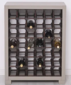 Casa Padrino Landhausstil Massivholz Weinschrank Grau / Dunkelbraun / Schwarz 68 x 35 x H. 68 cm - Massivholz Weinregal im Landhausstil - Massivholz Bar Möbel - Landhausstil Bar Möbel