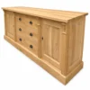 Casa Padrino Landhausstil Massivholz Sideboard mit 2 Türen und 6 Schubladen Naturfarben 219 cm - Massivholz Möbel - Landhausstil Möbel