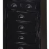 Casa Padrino Landhausstil Massivholz Kommode mit 8 Schubladen Antik Schwarz 60 x 36 x H. 100 cm - Landhausstil Möbel