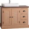 Casa Padrino Landhausstil Massivholz Waschbeckenschrank Braun / Dunkelbraun 100 x 51 x H. 75 cm - Landhausstil Badezimmermöbel