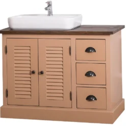 Casa Padrino Landhausstil Massivholz Waschbeckenschrank Braun / Dunkelbraun 100 x 51 x H. 75 cm - Landhausstil Badezimmermöbel