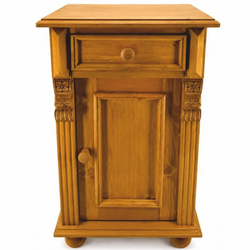 Casa Padrino Landhausstil Massivholz Kommode Braun H. 72 cm - Landhausstil Nachttisch - Landhausstil Möbel - Schlafzimmer Möbel