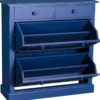 Casa Padrino Landhausstil Massivholz Schuhschrank Antik Blau 103 x 35 x H. 105 cm - Landhausstil Garderobenmöbel