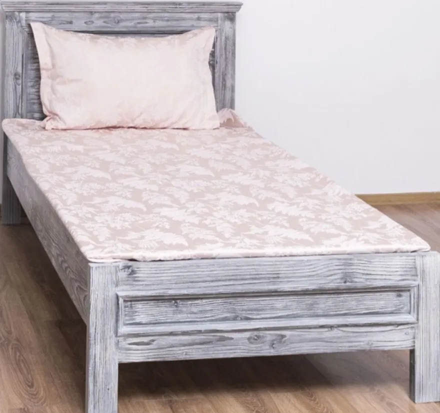 Casa Padrino Landhausstil Massivholz Bett Antik Grau 90 x 200 x H. 93 cm - Massivholz Einzelbett - Landhausstil Schlafzimmer Möbel