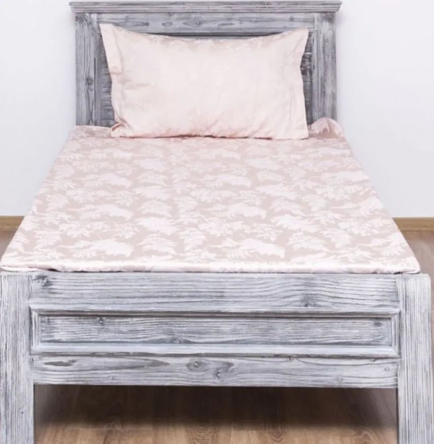 Casa Padrino Landhausstil Massivholz Bett Antik Grau 90 x 200 x H. 93 cm - Massivholz Einzelbett - Landhausstil Schlafzimmer Möbel