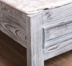 Casa Padrino Landhausstil Massivholz Bett Antik Grau 90 x 200 x H. 93 cm - Massivholz Einzelbett - Landhausstil Schlafzimmer Möbel