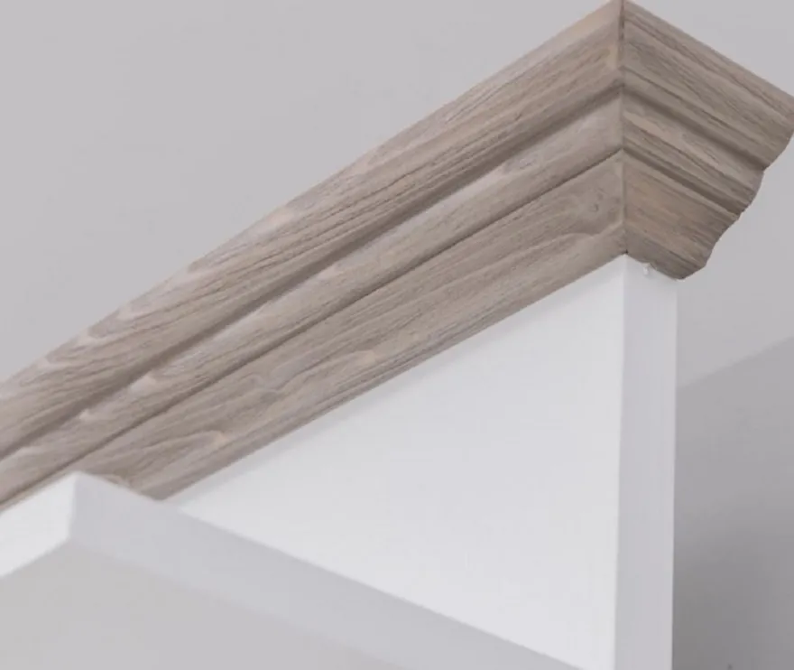 Casa Padrino Landhausstil Massivholz Garderobenschrank Weiß / Graubraun 79 x 41 x H. 210 cm - Wand Garderobe - Flur Schrank - Flurmöbel - Garderobenmöbel - Landhausstil Möbel