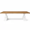 Casa Padrino Landhausstil Massivholz Esstisch Braun / Weiß 220 cm - Esszimmer Möbel