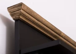 Casa Padrino Landhausstil Massivholz Garderobenschrank Schwarz / Braun 79 x 41 x H. 210 cm - Wand Garderobe - Flur Schrank - Flurmöbel - Garderobenmöbel - Landhausstil Möbel