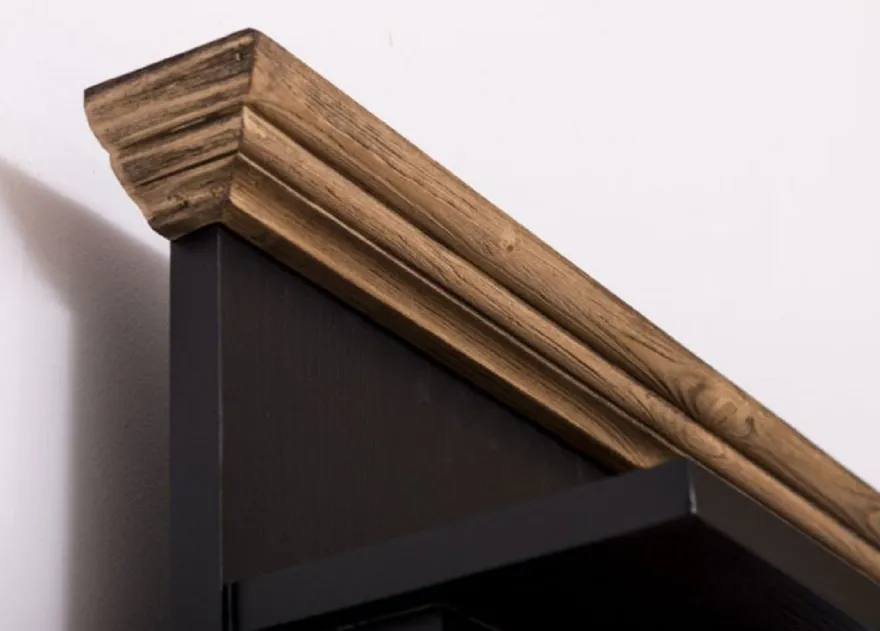 Casa Padrino Landhausstil Massivholz Garderobenschrank Schwarz / Braun 79 x 41 x H. 210 cm - Wand Garderobe - Flur Schrank - Flurmöbel - Garderobenmöbel - Landhausstil Möbel