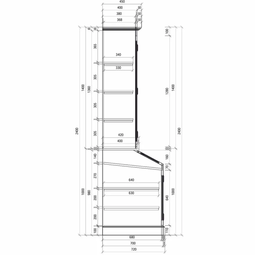 Casa Padrino Landhausstil Massivholz Barschrank Braun 600 cm - Bar Möbel