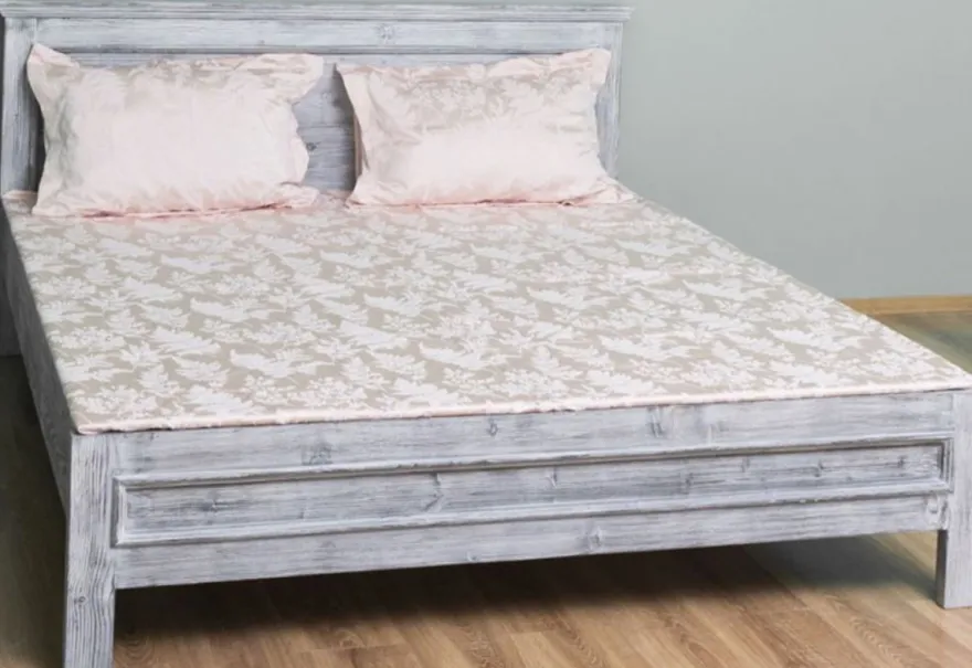 Casa Padrino Landhausstil Massivholz Bett Antik Grau 140 x 200 x H. 93 cm - Landhausstil Schlafzimmer Möbel