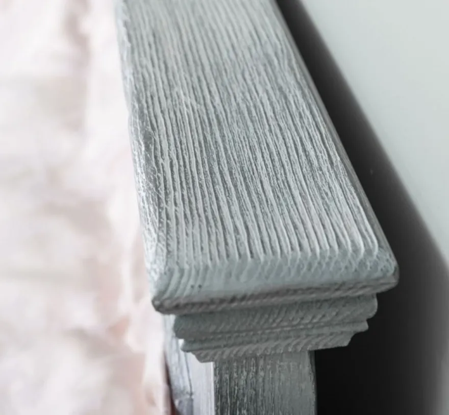 Casa Padrino Landhausstil Massivholz Bett Antik Grau 140 x 200 x H. 93 cm - Landhausstil Schlafzimmer Möbel