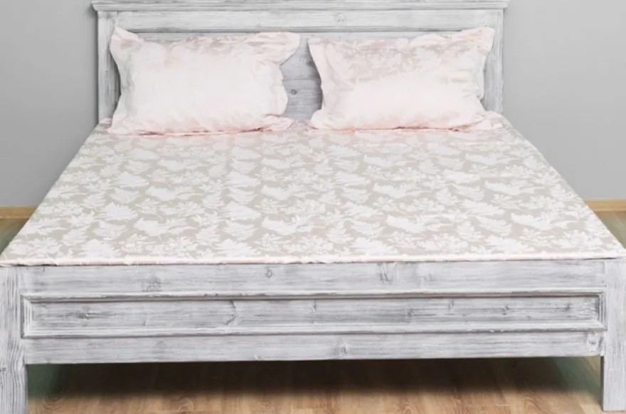 Casa Padrino Landhausstil Massivholz Bett Antik Grau 140 x 200 x H. 93 cm - Landhausstil Schlafzimmer Möbel
