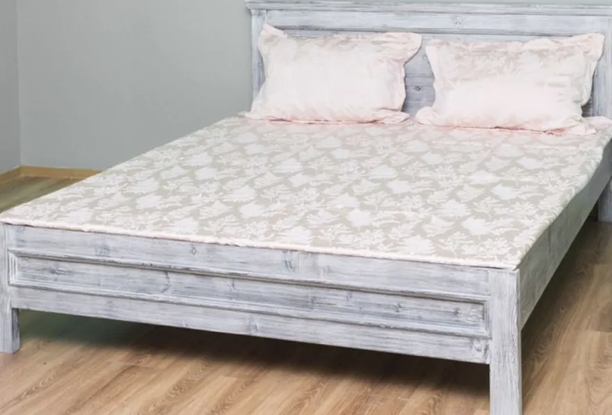 Casa Padrino Landhausstil Massivholz Bett Antik Grau 140 x 200 x H. 93 cm - Landhausstil Schlafzimmer Möbel