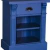 Casa Padrino Landhausstil Nachttisch mit Schublade und Regal Blau 49 x 33 x H. 60 cm - Massivholz Nachtkommode - Nachtschrank - Landhausstil Schlafzimmermöbel