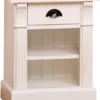 Casa Padrino Landhausstil Nachttisch mit Schublade und Regal Cremefarben 49 x 33 x H. 60 cm - Massivholz Nachtkommode - Nachtschrank - Landhausstil Schlafzimmermöbel