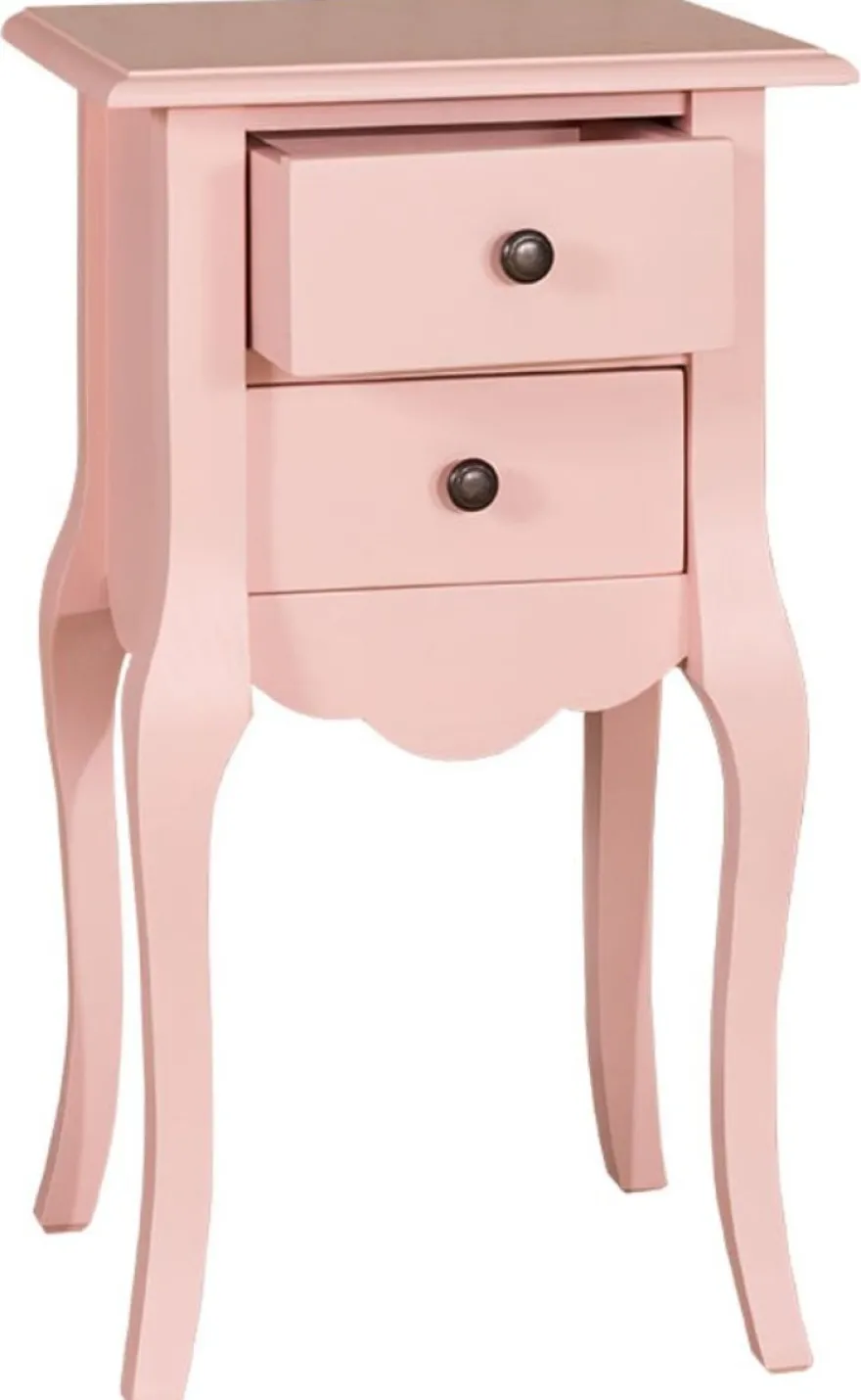 Casa Padrino Landhausstil Nachttisch Rosa 40 x 34 x H. 70 cm - Kleine Schlafzimmer Kommode mit 2 Schubladen