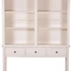Casa Padrino Landhausstil Offener Schrank Antik Weiss mit drei Schubladen 158 x 40 x H. 220 cm - Wohnzimmerschrank im Landhausstil