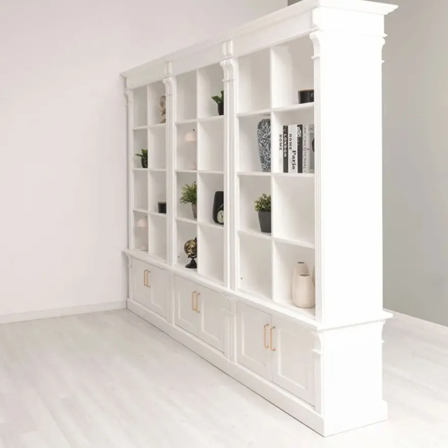 Casa Padrino Landhausstil Raumteiler Bücherschrank Weiß 260 cm - Landhausstil Möbel