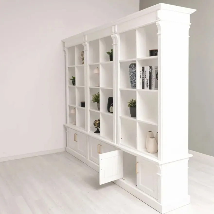 Casa Padrino Landhausstil Raumteiler Bücherschrank Weiß 260 cm - Landhausstil Möbel