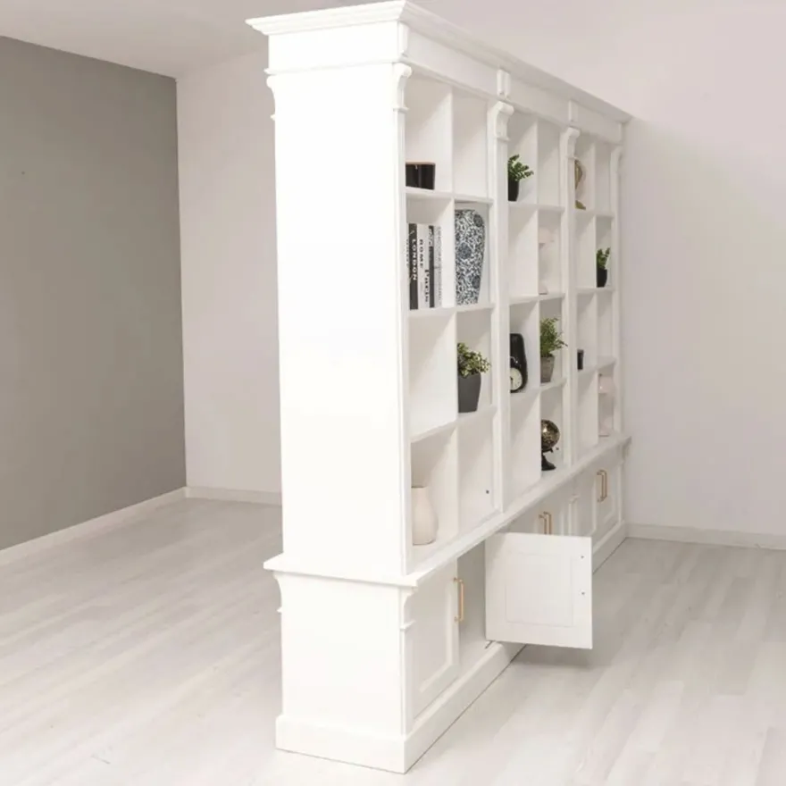 Casa Padrino Landhausstil Raumteiler Bücherschrank Weiß 260 cm - Landhausstil Möbel