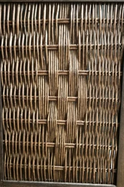 Casa Padrino Landhausstil Raumteiler Paravent aus Paulownia-Holz, Rattan und Metall in Braun 40 x 2 x H. 170 cm