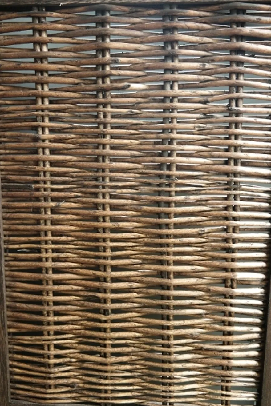 Casa Padrino Landhausstil Raumteiler Paravent aus Paulownia-Holz, Rattan und Metall in Braun 40 x 2 x H. 170 cm