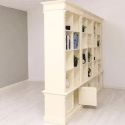 Casa Padrino Landhausstil Raumteiler Bücherschrank Creme 260 cm - Landhausstil Möbel