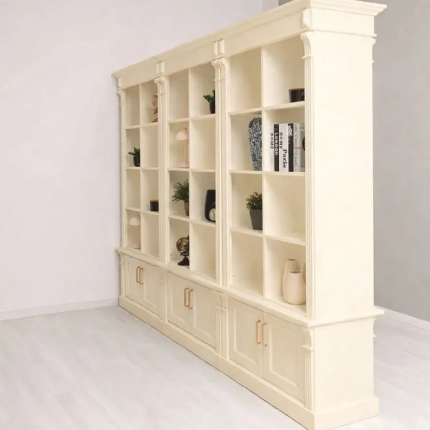 Casa Padrino Landhausstil Raumteiler Bücherschrank Creme 260 cm - Landhausstil Möbel