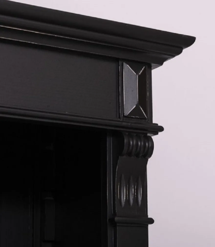 Casa Padrino Landhausstil Regalschrank Antik Schwarz 70 x 39 x H. 197 cm - Massivholz Schrank - Bücherschrank - Wohnzimmerschrank - Landhausstil Möbel
