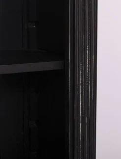 Casa Padrino Landhausstil Regalschrank Antik Schwarz 70 x 39 x H. 197 cm - Massivholz Schrank - Bücherschrank - Wohnzimmerschrank - Landhausstil Möbel