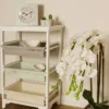 Casa Padrino Landhausstil Regalschrank Weiß / Mehrfarbig 54 x 32 x H. 86 cm - Handgefertigter Shabby Chic Regalschrank mit 3 Fächern