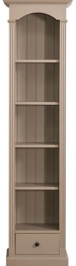 Casa Padrino Landhausstil Regalschrank Beige 50 x 33 x H. 190 cm - Massivholz Schrank mit 4 Regalen und Schublade - Landhausstil Möbel