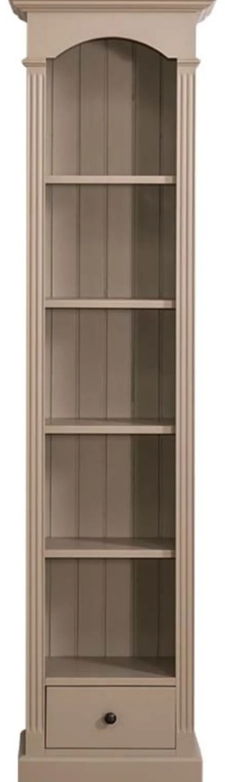 Casa Padrino Landhausstil Regalschrank Beige 50 x 33 x H. 190 cm - Massivholz Schrank mit 4 Regalen und Schublade - Landhausstil Möbel