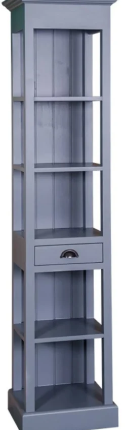 Casa Padrino Landhausstil Regalschrank mit Schublade Hellblau 50 x 39 x H. 197 cm - Landhausstil Möbel