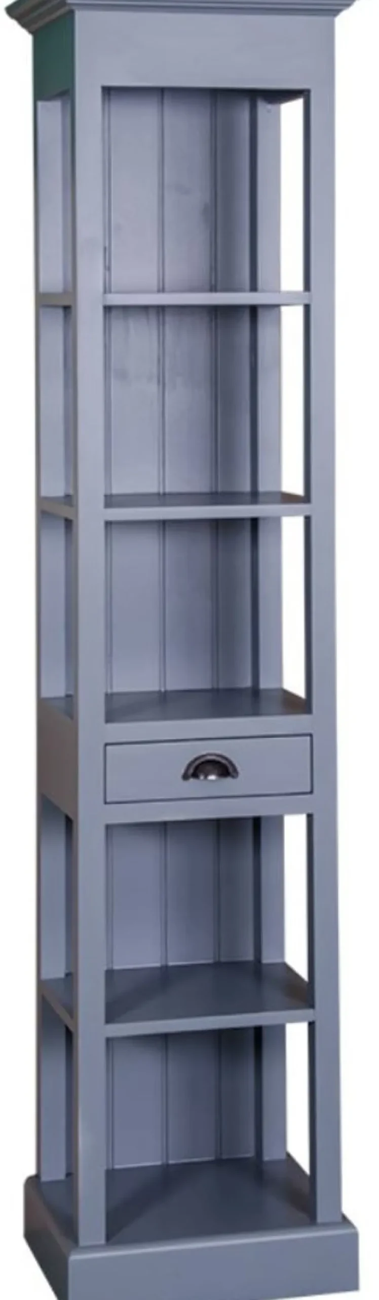 Casa Padrino Landhausstil Regalschrank mit Schublade Hellblau 50 x 39 x H. 197 cm - Landhausstil Möbel