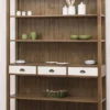 Casa Padrino Landhausstil Regalschrank Braun / Weiß 140 x 39 x H. 197 cm - Landhausstil Schrank mit 3 Schubladen - Massivholz Küchenschrank - Landhausstil Möbel