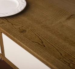 Casa Padrino Landhausstil Regalschrank Braun / Weiß 140 x 39 x H. 197 cm - Landhausstil Schrank mit 3 Schubladen - Massivholz Küchenschrank - Landhausstil Möbel