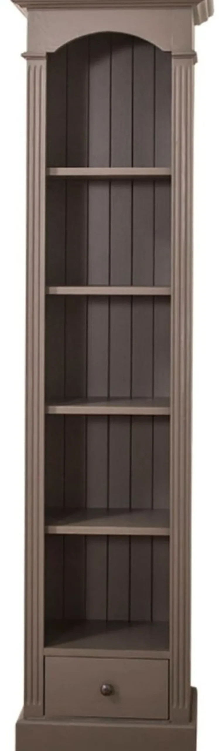 Casa Padrino Landhausstil Regalschrank Dunkelgrau 50 x 33 x H. 190 cm - Massivholz Schrank mit 4 Regalen und Schublade - Landhausstil Möbel