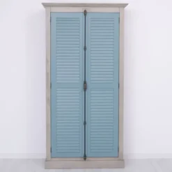 Casa Padrino Landhausstil Schlafzimmer Schrank Grau / Blau 109 cm - Schlafzimmer Möbel