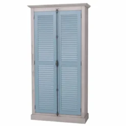 Casa Padrino Landhausstil Schlafzimmer Schrank Grau / Blau 109 cm - Schlafzimmer Möbel