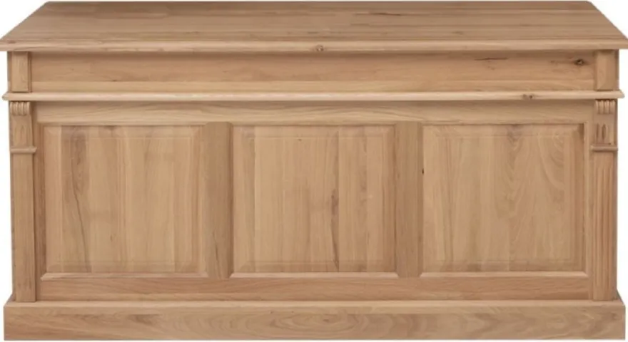 Casa Padrino Landhausstil Schreibtisch Naturfarben 160 x 70 x H. 78 cm - Massivholz Bürotisch mit 2 Türen und 2 Schubladen - Massivholz Möbel - Büro Möbel im Landhausstil - Landhausstil Möbel